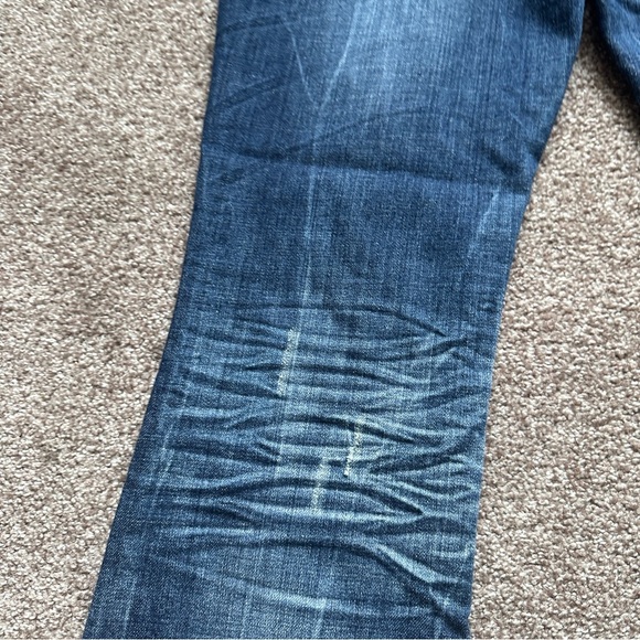 Y2K Almost Famous Distressed Low Rise Blue Denim Bootcut Jeans Juniors Size 9 - Picture 13 of 16